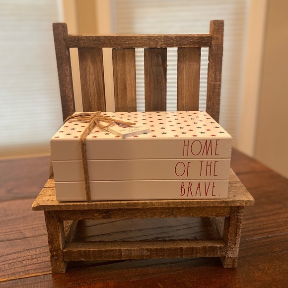 Rae Dunn July 4th Home Of The Brave Book Stack, Patriotic 4th Of July Decor - Picture 2 of 16